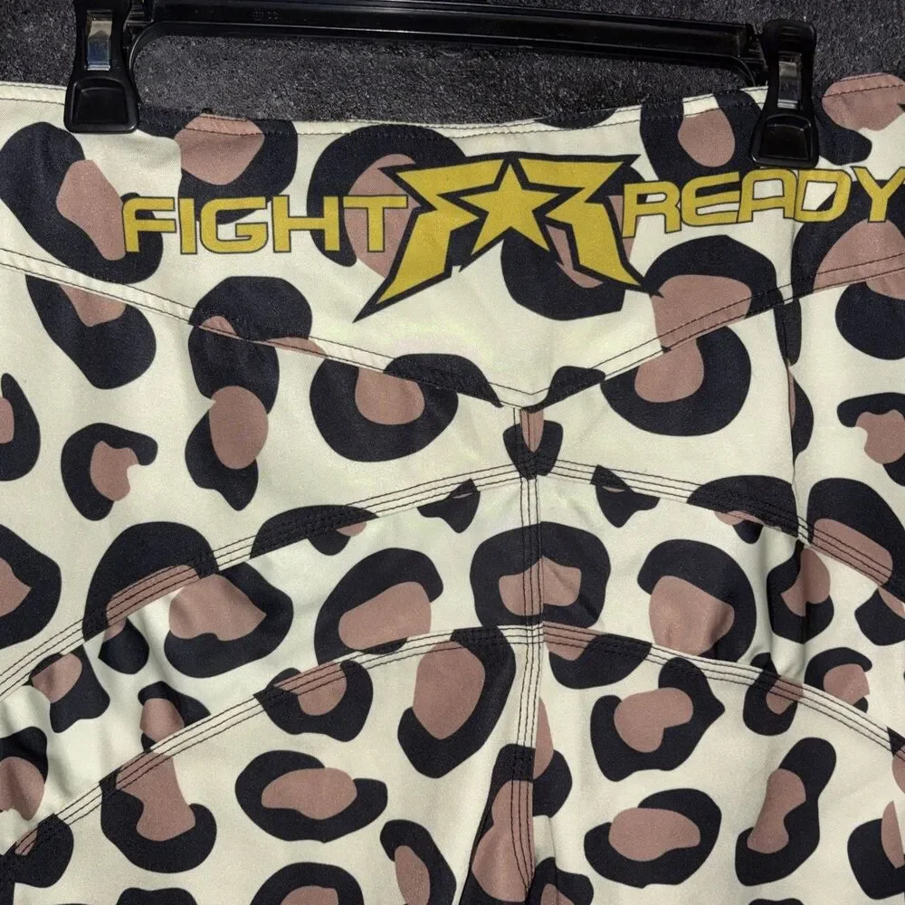 Women’s Fightwear  MMA Training Boxing Fighting Shorts Size XL Leopard  Rockstar